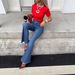 High-Waisted Flared Jeans For Women – Vintage Double Button, Raw Hem, Stretchy Denim (S-Xl, Dark Blue, Retro & Slimming Fit)_ecoleips.com