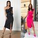 Women's Clothing New Oblique Shoulder Slim Hip Wrapped Slit Dress_ecoleips.com