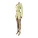 Women's Slim Fit Two Piece Sportswear Set HR25103 European American Style Zipper Long Sleeved Thumb Buckle Top And Shorts_ecoleips.com