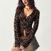 V-Neck Leopard Print Cardigan – Slim Fit Button-Up Shirt, Sexy & Stylish Layering Essential For Women_ecoleips.com