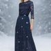 K Evening Dress Fashion Dress Round Neck Lace Long Dress Evening Dress Women's Dress_ecoleips.com