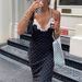 Women's French Vintage Polka Dot V Neck Lace Trim Halter Maxi Dress – Sexy Elegant Summer Gown_ecoleips.com