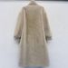 Luxury Faux Fur Coat Women's Long Winter Jacket With Thick Warm Fleece Lining,Stand Collar Elegant Office Commute Trench Coat (Black, Beige, Almond)_ecoleips.com