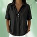2026 Summer New Women's Clothing Loose And Comfortable Lapel Short Sleeve Solid Color Shirt White Shirt Women's Premium Sense_ecoleips.com