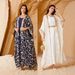 Women's Long Robe Dress Two Piece Set Gold Foil SW013 Muslim Fashion Clothing_ecoleips.com