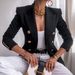 Casual Turn Down Collar Long Sleeve Suit Outerwear Office Lady Spring Autumn Fashion Elegant Solid Blazer Coats For_ecoleips.com