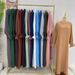 Verve Dubai Turkey Solid Color Muslim Women's Dress Set Abayas_ecoleips.com