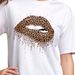 Leopard Print Women's Casual T-Shirt Short Sleeve Round Neck Trendy Base Layer Top Popular_ecoleips.com