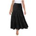 Women's High-Waisted Bohemian Long Skirt For Summer European American Style Elastic Drawstring A-Line Casual Skirt_ecoleips.com