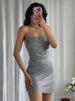 Sexy Rhinestone Backless Sling Dress Women Retro Glitter Solid Tube Tops Mini Skirts Set Female 2025 Summer Chic Street Party_ecoleips.com