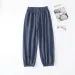 Cotton Linen Lantern Pants Women Summer Loose High Waisted Linen Nine Part Ankle Pants Casual Thin Haren Pants Pajama Pants_ecoleips.com
