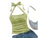 Women's Clothing Fashion Trend Sexy Halter Neck Lace Up Vest_ecoleips.com