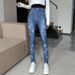 Women's Stretchy Jeggings With Rhinestone Details - Thin High Waist Skinny Pants For Fall, Versatile Black & Colored Denim-Like Leggings_ecoleips.com