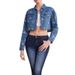 New European American Style Niche Jacquard Bow Women, Sweet And Cool Short Denim Jacket For Casual Wear_ecoleips.com