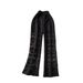 Women's Clothing Lace Hollow Knitted Pants For Women New High Waist Petty Bourgeoisie Girl Heart Straight Tube Slim Elastic Casual Pants_ecoleips.com