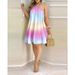 Women's Clothing Off Shoulder Halter Neck Tie Loose Women's Dress_ecoleips.com