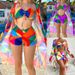 Women's Clothing New Fashion Personalized Printed Sunscreen Outerwear Split Ladies Three Piece Swimsuit_ecoleips.com