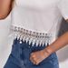Elegant V-Neck Short Sleeve T-Shirt Top for Women Lace Trim Breathable Knit Blouse Hollow out Detail Summer Vacation Wear_ecoleips.com