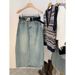 Women's Clothing Early Spring Light Blue Back Slit Skirt Denim Skirt Women New High Waist Slim Fit Medium Length Hip Skirt_ecoleips.com