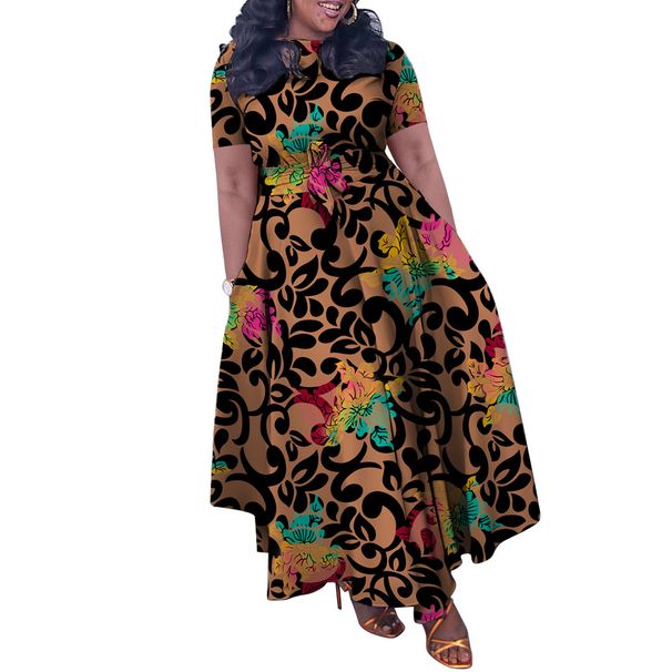 Women's Clothing Spring And Summer New Fashion Temperament Lace Large Size Long Skirt Foreign Trade Dress_ecoleips.com