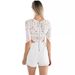 Eaby Bestseller 2021 New High-End Floral Lace Cotton Hollow-Out Patchwork Jumpsuit Shorts_ecoleips.com