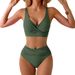 Women's Conservative Sexy Two Piece Swimsuit Set European American Style Bikini Swimwear_ecoleips.com