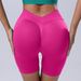 Seamless V Back Fitness Shorts Women's Quick Drying Peach Shaped Butt Lifting Tight Fitting Summer Cycling Yoga Style_ecoleips.com