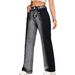 Washed Straight-leg Women's Washed Denim Stretch Jeans, Loose Fit To Flatter The Figure_ecoleips.com