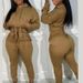 Women's Clothing Solid Color Elastic Waist Hooded Jogging Suit 2 Pieces Set_ecoleips.com