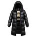 Unisex Long Puffer Jacket With Metallic Black Finish – 550fp Duck Down Coat For Extreme Cold , High-Shine Outer Shell (S-3xl, Machine Washable)_ecoleips.com