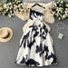 Women's Retro Sleeveless Dress – High-Waisted A-Line Summer Dress With Elegant Print Breathable & Lightweight_ecoleips.com