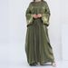 Women's Clothing Modest Abaya Dress Turkish Modest Two-Piece Set – Elegant Solid Color Long Dress With Batwing Sleeves (S-XXL,,Middle East Style)_ecoleips.com