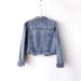 "Vintage Beaded Denim Jacket For Women – Heavy Washed Cropped & Loose Fit (Black/Light Blue)"_ecoleips.com