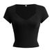 KaiKuo Cross-Border European And American Y2K Hot Girl Style Slim-Fit Short-Sleeve T-Shirt Women's Clothing 2025 Summer_ecoleips.com