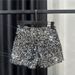 Autumn New Full Sequin Shiny Heavy Zipper Nightclub Socialite Three-Quarter Shorts Hot Pants For Women_ecoleips.com