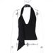 2025 Winter New Fashion Pure Desire Sexy Halter Low-Cut Backless Hollow Out Camisole Tops Wholesale For European And_ecoleips.com