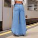 Women's Clothing Trendy Wide-Leg Jeans For Women – Light Blue, Mid-Rise, Non-Stretch & Street Style – XS To XL_ecoleips.com