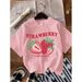 Pure Cotton Summer New Cute Strawberry Pattern Printed Casual Short-sleeved T-shirt For Women_ecoleips.com