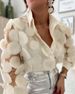 Women's Blouse 3/4 Length Sleeve Blouses Elegant Classic Style Solid Color_ecoleips.com