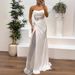 Women's Clothing Spring And Autumn New Party Satin Wrap Dress Ins Casual Fashion Splicing Dress_ecoleips.com