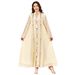Women's Clothing Modest Evening Dress Sequin Pendant Dubai Abaya Dress – Elegant Beaded Evening Gown With Long Sleeves (Apricot/Blue/Black)_ecoleips.com