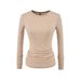 ng2510292 Tencel Wool Long Sleeve T-Shirt For Women, 2025 Autumn New Style, Pure Desire Hot Girl Small Round Neck Slim Fit Base_ecoleips.com