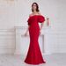 Regal Red Strapless Evening Gown Sculpted Corset Bodice With Cascading Ruffles & Open Back For Black-Tie Galas (4-Way Stretch Poly-Spandex Blend)_ecoleips.com