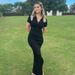 European And American Style 2022 Summer New Women's Fashion Turn-Down Collar Single-Breasted Split Long-Leg Slim Fit_ecoleips.com