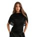 Women's Cross-Over Collar Draped Slim Fit Sleeveless Top European American Style Autumn Winter New Scarf Trendy_ecoleips.com