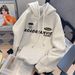 Men's Fleece Lined Hooded Sweatshirt Autumn Winter Hong Kong Style Plain Color Korean Trendy Sporty Pullover Couple Outfit_ecoleips.com