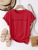 100 COTTON Women's Fashion Y2K Style Spring And Summer Sexy Sweet Short Sleeve T-Shirt Letter Pattern Print Short Sleeve Round Neck Top_ecoleips.com