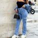 Streetwear Distressed Denim Jeans For Women – Loose Fit Multi-Pocket Cargo Pants (Blue, S-Xl) Functional Pockets_ecoleips.com