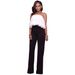 Women's Double-Breasted High Waist Flared Pants Wide Leg Trousers Stretch Polyester Chic Street Style Casual Outings_ecoleips.com