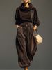 Women's Two-Piece Set With Hooded Long Sleeved Top And Loose Harem Pants_ecoleips.com